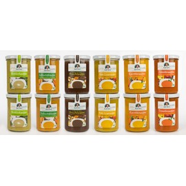 Intervallfasten mit Suppen Ralf Moll® Fastensuppen | 12x380ml Bio-Suppen im Glas | Fastenkur Souping | Fruchtsuppe Rote-Linsen Tomaten Karotten Süßkartoffel Brokkoli