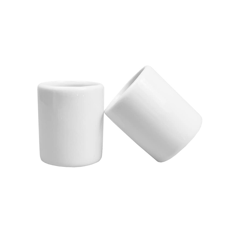Sizikato 2pcs Simple Pure White Cylindrical Ceramic Toothpick Holder.