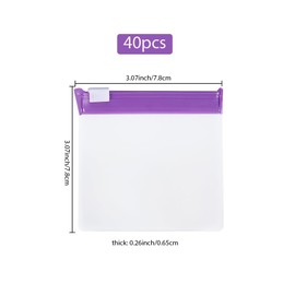 SOFPLATE 40Pcs 3 x 3 Inch Clear Bag Jewellery Storage Ziplock Jewellery Bags Organizer EVA Plastic Slide Lock Small Transparent Resealable Pill Pouches for Travel Packaging Earring Ring Necklace Watch