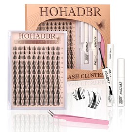 Lash Clusters Kit Natural Individual Lashes Wispy Eyelash Extensions 8-16mm DIY Lash Extension Kit Lash Bond and Seal Waterproof, Lash Applicator, Thick False Eyelashes Kit:_Manga