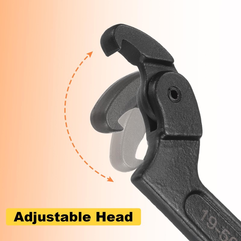 sourcing map C Hook Spanner Wrench, 2 to 4-3/4-inch Adjustable