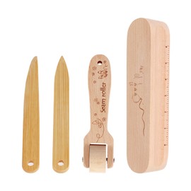 ZLHETWT 4Pcs Beechwood Tailors Clappers, Seam Roller Beech, Multi-Purpose Sewing Tool for Flattening Fabrics and Point Pressing, Wooden Tailors Clapper for Quilting Sewing Ironing
