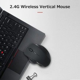 VELATEMOR Ergonomic Vertical Mouse, 2.4G Wireless Mouse with 3 DPI Speeds, Fast and Stable Connection, Low Latency for Office, USB Receiver. Precise Click, Fast Response