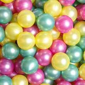 Realhaha Plastic Balls for Ball Crawls - Vibrant and Colorful - Pack of 100 - Spark Creativity and Active Play,Pearl Yellow+Pearl Green+Pearl Pink