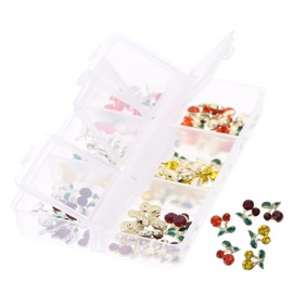 Healeved 120pcs Nail Art Rhinestones Cherry Nail Charms for Decoration for Manicure and Craft Projects Beautiful Sparkly Accessories for Women