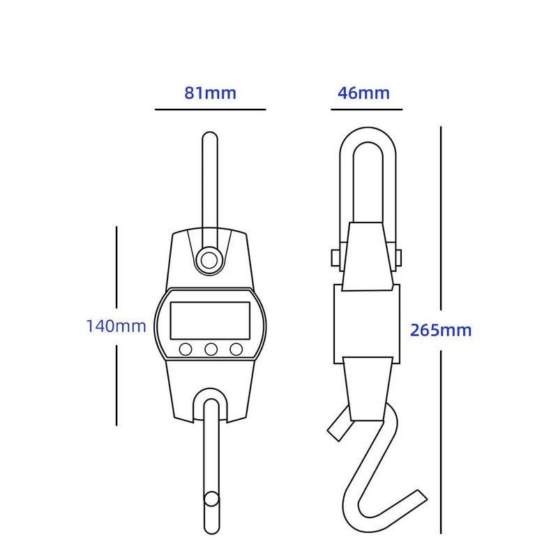 Digital Mini Crane Scale,660lb Capacity,Handheld with Hooks, Heavy Duty Hanging