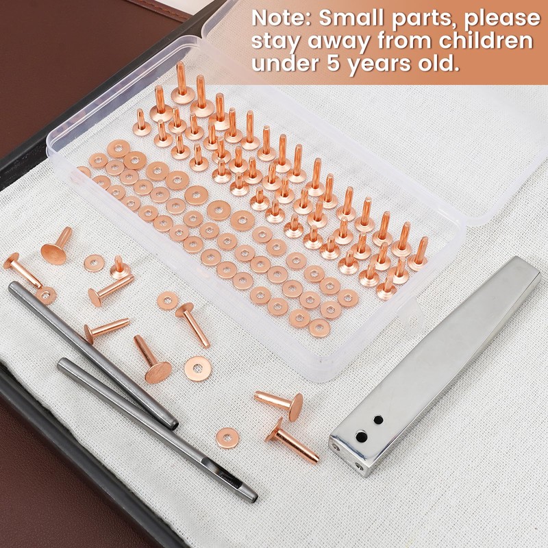 116Pcs, Copper Rivets and Burrs, #9 and #12 Burrs Setter,