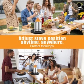 Tabletop Fire Pit Mat for Solo Stove Mesa & Solo Stove Mesa XL, Heat Resistant Mat for Solo Stove Tabletop Fire Pit, Bamboo Solo Stove Accessories to Protect Countertop and Table - Solo Stove Mat