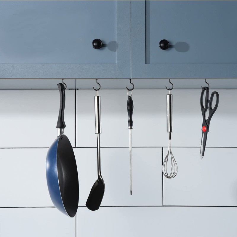 Goiio 100 Pieces 1/2 inch Ceiling Hooks, Black Zinc Plated