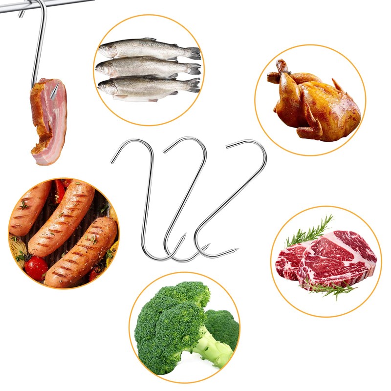 Butcher Hooks, Pack of 20 S Hooks 14 cm, Stainless
