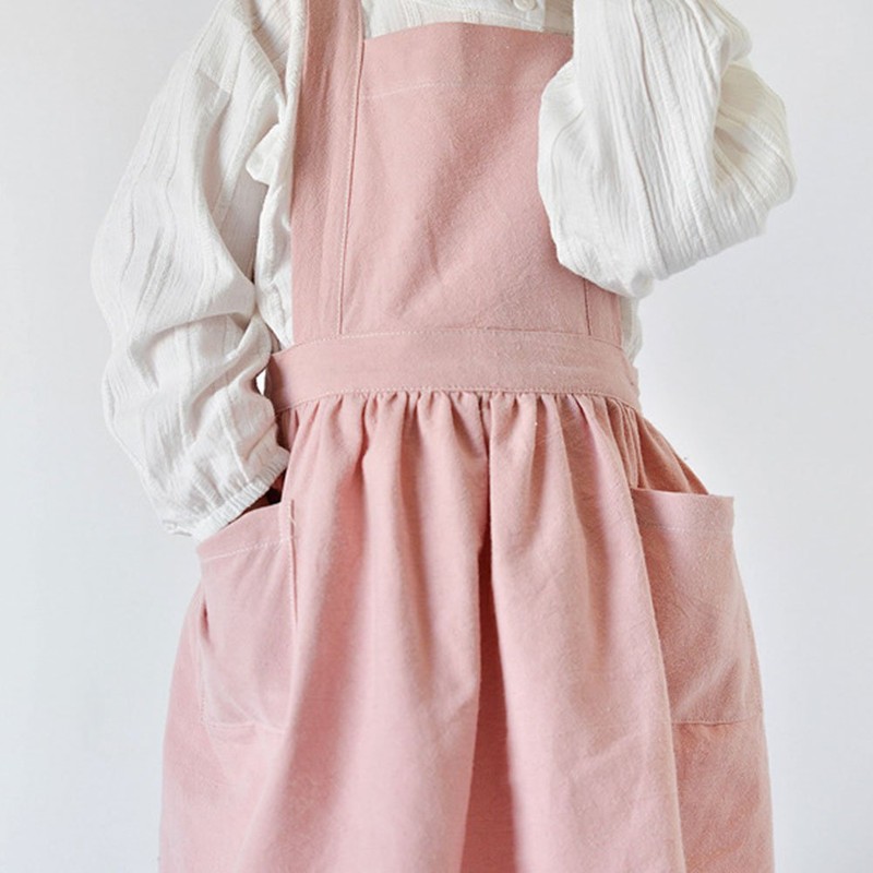 Kids’ Art Crafts Aprons Cotton Linen Children’s Smocks with Pockets