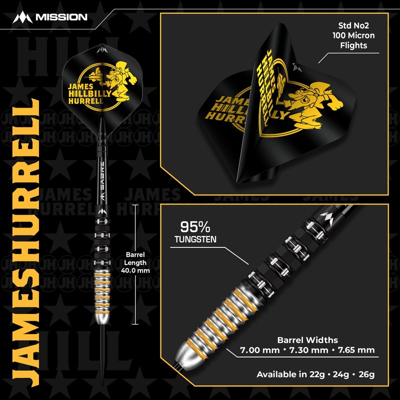 Mission | James Hurrell Darts | Steel Tip | 95%