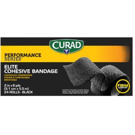 Curad Performance Series Cohesive Athletic Bandages, Black, 2" x 6 yd. Box of 24