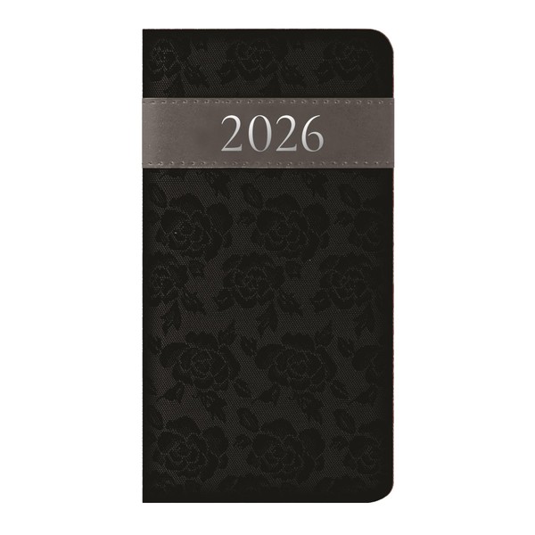 2026 Slim Wallet Pocket Diary Week to View - Black