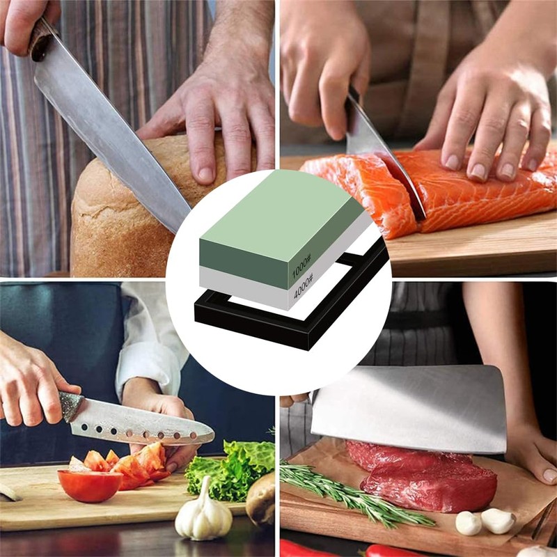 Whetstone Sharpening Stone 1000/4000 Grit Professional Kitchen Knife Sharpener Kit
