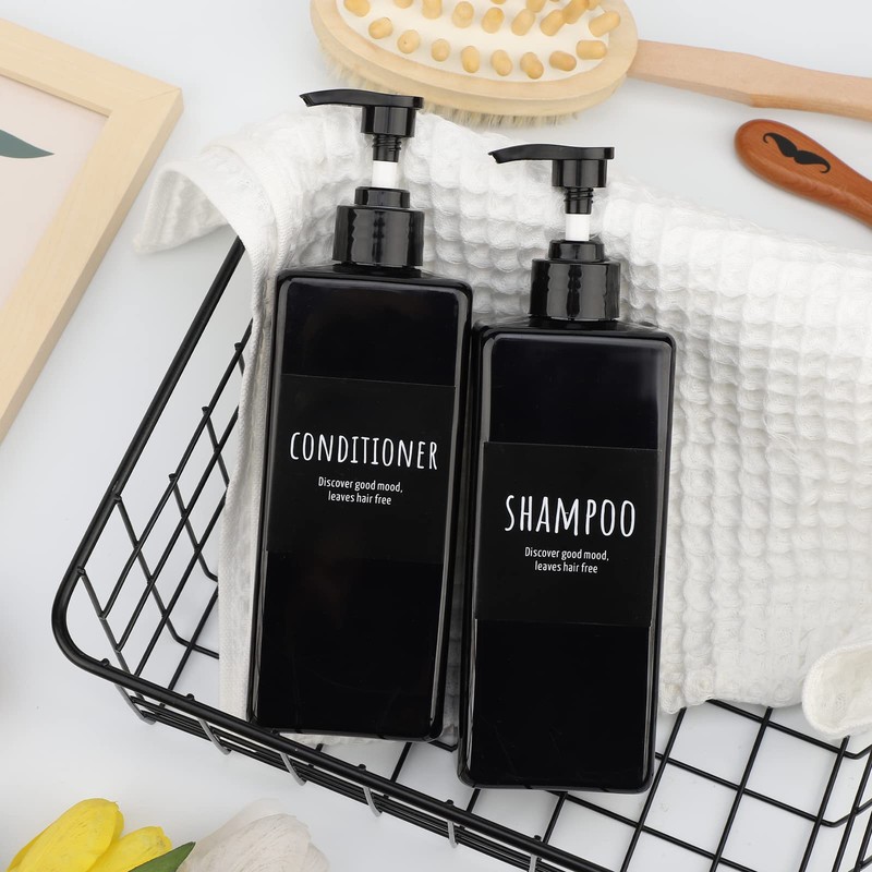 Segbeauty Shampoo Bottle, Dispenser, Refill Bottle, Set of 2, 16.9