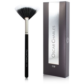 Oscar Charles 119 Luxe Professional Small Duo Fan Makeup Brush - Silver