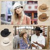 TESIN 4 Pcs Women Men Felt Wide Brim Western Cowboy