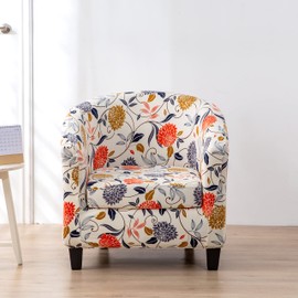 NILUOH Club Chair Slipcover 2 Piece Stretch Tub Chair Cover Round Barrel Chair Covers Non Slip Armchair Covers Couch Covers with Elastic Bottom for Bar Counter Living Room (36)