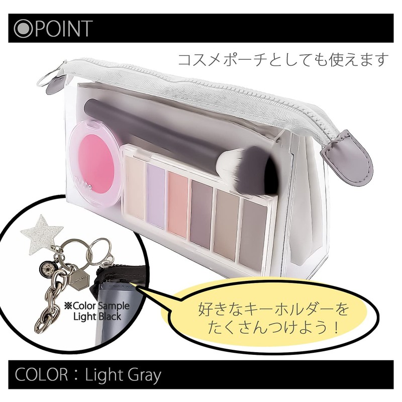 Sunstar Stationery S2312697 Clear Pouch, Mitte Pocket, Light Gray