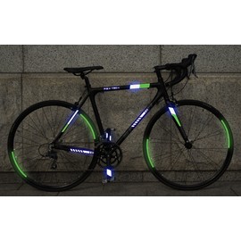 Stripe Full Kit Bicycle Reflector Kit Reflects to Improve Night and Bad Weather Visibility P.S.V Technology (Green)