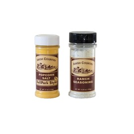 Amish Country Popcorn | Seasoning Variety Pack | BallPark Style ButterSalt - 6 oz and Ranch - 5.5 oz Popcorn Seasoning | Old Fashioned with Recipe Guide