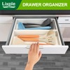 Lixple Kitchen Drawer Organizer - 2 Pack, Stackable Bamboo Drawer