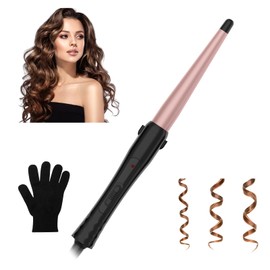 Curling Irons,1 Inch Hair Curling Wand,110V-240V Instant Heating Up to 410℉ Wand Curler,1 Inch Tapered Hair Curlers