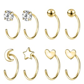 AoedeJ Tiny Gold Half Hoop Earrings Open Hoop Earrings Dainty Mini Gold Hoop Earrings Comfy Huggie Half Hoop Earrings for Women (Style 3)