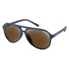 Bobster Maverick Aviator Sunglasses, Matte Navy Frame, Brown HD Silver