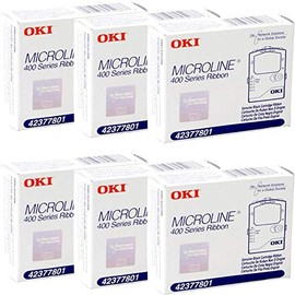 For Okidata 420/421/490/491 - Black 42377801 Ribbon 6 Pack By Dataproducts