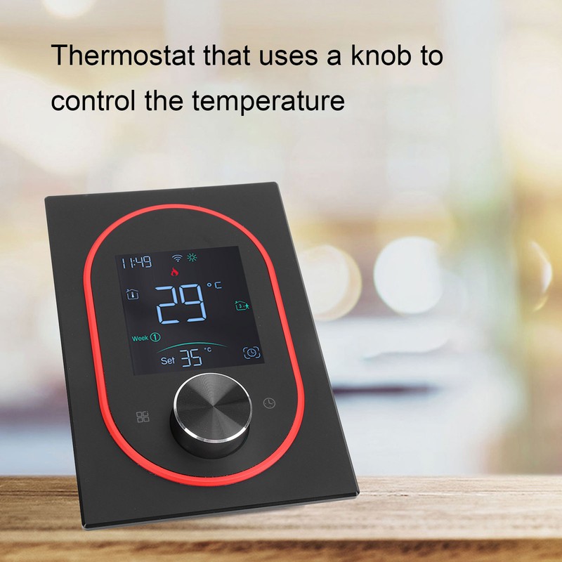 Smart Color Thermostat LCD Programmable Knob Control Touchscreen Water Heating