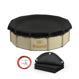 Buffalo Blizzard Micro Mesh 15 ft Round Winter Pool Cover | Black Heavy Duty Cover for Closing Above Ground Swimming Pools | Easy to Install | Cold & UV Resistant | Shields from Seasonal Debris