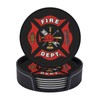 SEPTYK Firefighter Fire DEPT. Logo Rescue Pattern Coasters for Drinks
