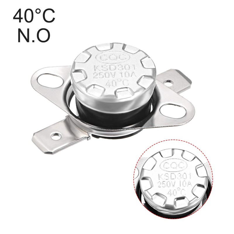 sourcing map KSD301 Thermostat 40°C/104°F 10A Normally Open N.O Adjust