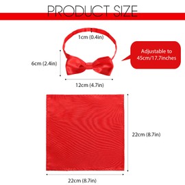 SATINIOR 24 Pcs Pre Tied Bow and Tie Pocket Square Set 12 Solid Color Adjustable Bowtie 12 Satin Handkerchief for Men Boys(Stylish Colors)