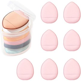 7Pcs Pink Finger Puff, Mini Makeup Sponge Puff Strap Soft Body Cosmetic Foundation Pressed Pad Concealer Eye Wet Dry Makeup Tool Makeup Blenders and Sponges Cosmetic Beauty Makeup Tools Face