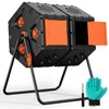 TOP XIAN Compost Tumbler Outdoor 45 Gallon/170L, Dual Chamber Large