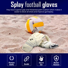 Splay Swordfish Football Goalkeeper gloves for Semi Professional keeper with Rollfinger & Removable Fingersaves spines