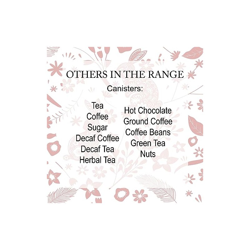 Purely Home Wild Rabbits Decaf Tea Canister - Pink Metal