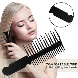 Snblzhef Hair Styling Tool Wide Tooth Anti-Knotting Wet Brush Black Large Hair Brush Non-Damaging Detangling Hair Comb Salon