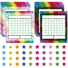 80 Pack Reward Chart for Kids, Incentive Reward Chart with 2400 Star Stickers Classroom Incentive Chart Behavior Chart Sticker Chart for Students Teacher Classroom Home School Supplies