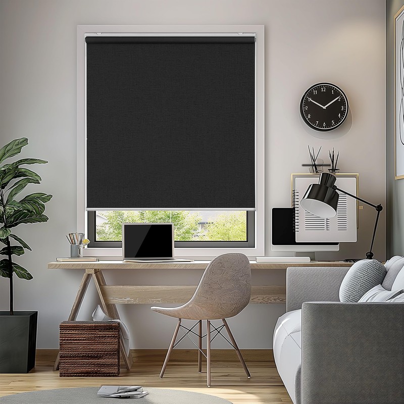 ChrisDowa Cordless Blackout Roller Shade with Spring System Room Darkening