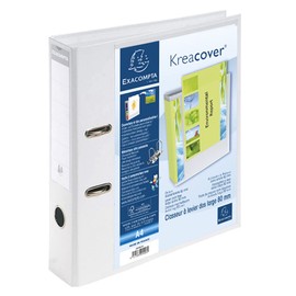 Exacompta KreaCover 53789E Presentation Folder PVC 7 cm Wide DIN A4 with Two Pockets Inside and Outside Ideal for Offer and Company Presentations White