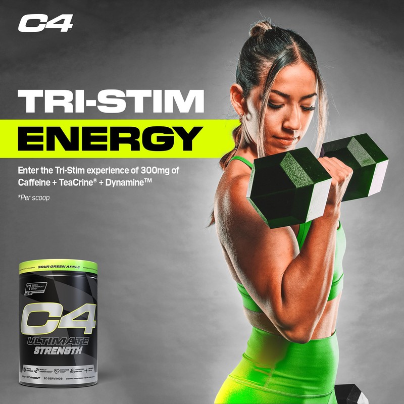 Cellucor C4 Ultimate Strength Pre Workout Powder - Tri-Stim Experience