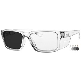 PHILLIPS SAFETY Photochromic Safety Glasses T9538s - Transition Safety Glasses - With TR-90 Frame & Integrated Side Shields (Clear)