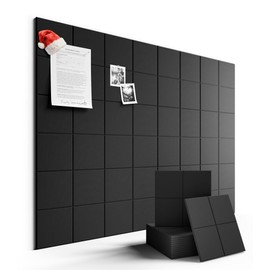 Large Felt Bulletin Board 48" x 36" Cork Board Alternative-12 Pack with 70 Safe Removable Adhesive Tabs, Cork Boards for Walls for Home Office Classroom Pin Board-Black