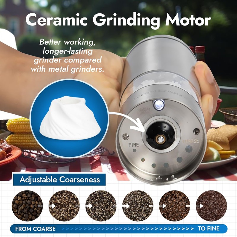 Latent Epicure Electric Salt & Pepper Grinder Set – Battery