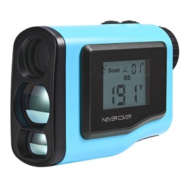 Never Over Range Finder Golf 1100 Yard, Golf Rangefinder with Slope and LCD Screen, Range Finder Golf Flag Lock Tech and Vibration, Colorful Pink, Blue, Red and Yellow (Blue)