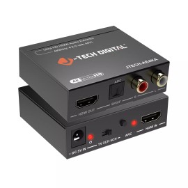 J-Tech Digital 4K60Hz HDMI Audio Extractor via Optical or RCA with ARC Function (JTECH-AE4KA)